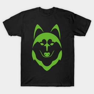 green husky dog head T-Shirt